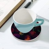 yanfind Ceramic Coasters (round) Black Dark Jellyfishes Multicolor Underwater Colorful Sea  Aquarium Purple Family Game Intellectual Educational Game Jigsaw Puzzle Toy Set