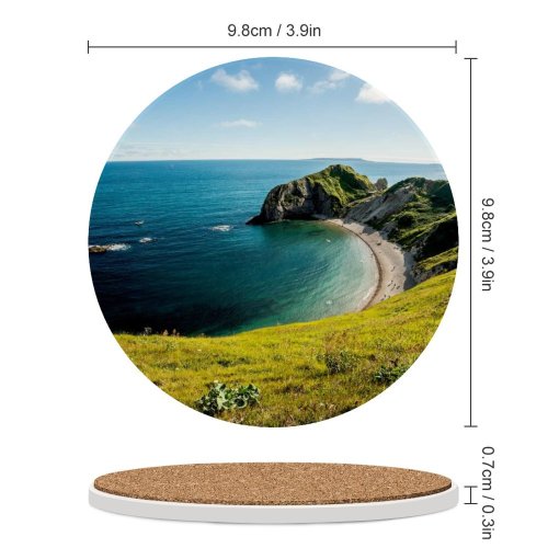 yanfind Ceramic Coasters (round) Youen California Durdle Door Coastline Beach Dorset England Family Game Intellectual Educational Game Jigsaw Puzzle Toy Set