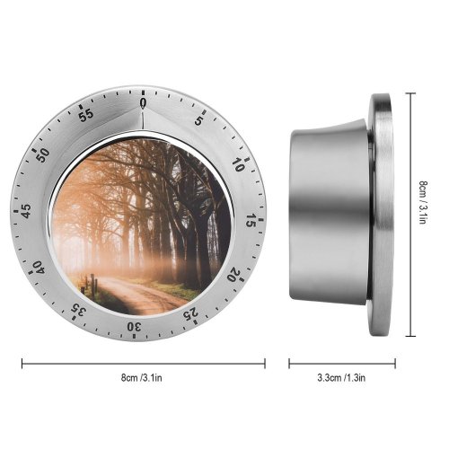yanfind Timer Autumn Road Sunlight Morning Foggy Forest Path 60 Minutes Mechanical Visual Timer