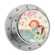 yanfind Timer  Cloud Bloom Beauty Cherry Girl Garden  Romantic Colorful Teen Play 60 Minutes Mechanical Visual Timer