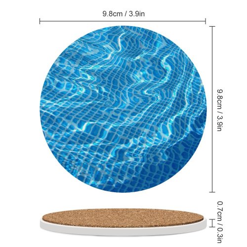 yanfind Ceramic Coasters (round)  Texture Pool Summer Crystal Clear Transparent Aqua Electric Azure Technology Family Game Intellectual Educational Game Jigsaw Puzzle Toy Set