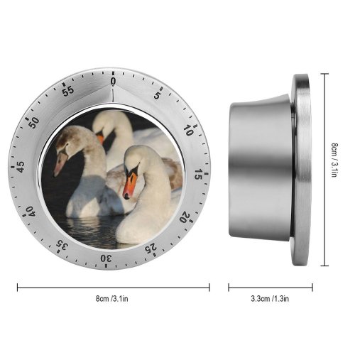 yanfind Timer  Winter Lake Elegant Bird Vertebrate Beak Ducks Geese Swans Duck Waterfowl 60 Minutes Mechanical Visual Timer