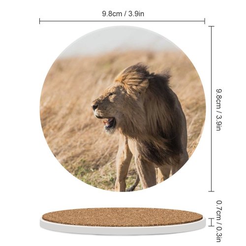 yanfind Ceramic Coasters (round) Images Alpha Leader Kruger Africa Wildlife Safari Stand Pictures Mane Creative Teeth Family Game Intellectual Educational Game Jigsaw Puzzle Toy Set