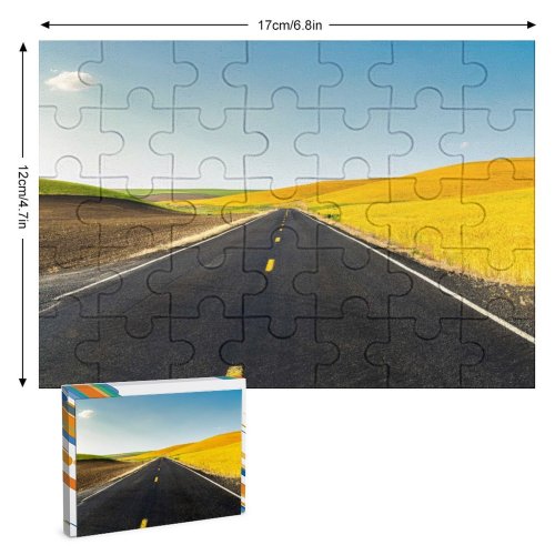 yanfind Picture Puzzle Youen California Meadow Country Side USA Landscape Endless Road Clear Sky Scenery Family Game Intellectual Educational Game Jigsaw Puzzle Toy Set