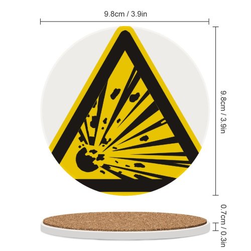 yanfind Ceramic Coasters (round) Explosive,explosion,bomb,sign,symbol,icon Family Game Intellectual Educational Game Jigsaw Puzzle Toy Set