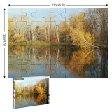 yanfind Picture Puzzle Leaf Autumn Fall River Reflection Natural Landscape Tree Bank Sky Family Game Intellectual Educational Game Jigsaw Puzzle Toy Set
