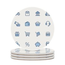 yanfind Ceramic Coasters (round) Bag  E Graphical Cash Commerce Consumerism Building Home Wireless Account Delivering Family Game Intellectual Educational Game Jigsaw Puzzle Toy Set