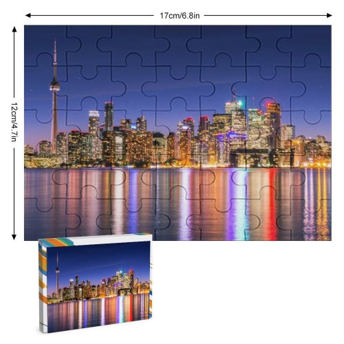 yanfind Picture Puzzle Harrison Haines Toronto Skyscrapers  Cityscape Night Lights Waterfront Dusk Reflections Architecture Family Game Intellectual Educational Game Jigsaw Puzzle Toy Set