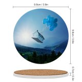 yanfind Ceramic Coasters (round) Comfreak Fantasy Landscape Balloons Sky Trees Mystic  Light Family Game Intellectual Educational Game Jigsaw Puzzle Toy Set