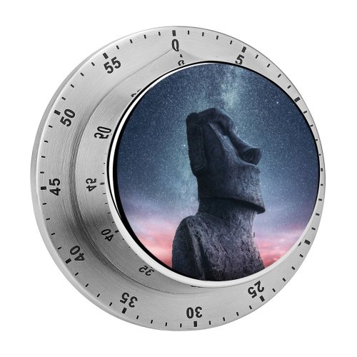 yanfind Timer Grafixart Moai Statue Easter Island Ancient Architecture Starry Sky Sunset Dawn Heritage 60 Minutes Mechanical Visual Timer