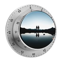 yanfind Timer Love Couple Silhouette Together Hands Romantic Mountains Lake Reflection Dusk Evening Switzerland 60 Minutes Mechanical Visual Timer