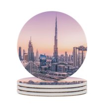 yanfind Ceramic Coasters (round) Burj Khalifa Dubai  Cityscape  Architecture Hour Metropolitan Urban Family Game Intellectual Educational Game Jigsaw Puzzle Toy Set