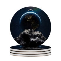 yanfind Ceramic Coasters (round) Space    Solar System Asteroids Family Game Intellectual Educational Game Jigsaw Puzzle Toy Set