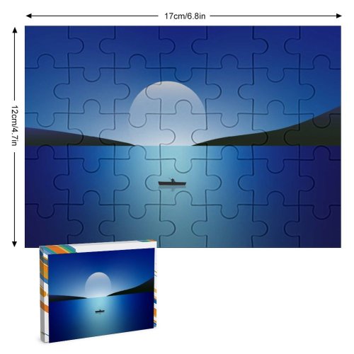 yanfind Picture Puzzle Night Seascape Sailing Boat Minimal 5K 8K Family Game Intellectual Educational Game Jigsaw Puzzle Toy Set