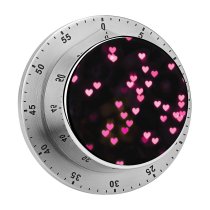 yanfind Timer Black Dark Love Hearts Bokeh Glowing Lights Vibrant Blurred Heart 60 Minutes Mechanical Visual Timer