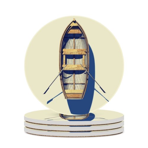 yanfind Ceramic Coasters (round) Rowboat Oar Levitation Studio Space High Above Directly Shot Transportation Nautical Vessel Family Game Intellectual Educational Game Jigsaw Puzzle Toy Set
