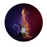 yanfind Ceramic Coasters (round) Comfreak Electric Guitar Instrument Dark Fire Purple Violet Family Game Intellectual Educational Game Jigsaw Puzzle Toy Set