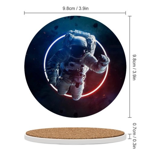 yanfind Ceramic Coasters (round) Vadim Sadovski Space Astronaut Asteroids Space Suit Neon Light Space Travel Space Family Game Intellectual Educational Game Jigsaw Puzzle Toy Set