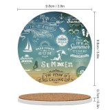 yanfind Ceramic Coasters (round) Island Umbrella Tropical Leaf Beach Tree Sea Flower Sailboat  Border Hibiscus Family Game Intellectual Educational Game Jigsaw Puzzle Toy Set