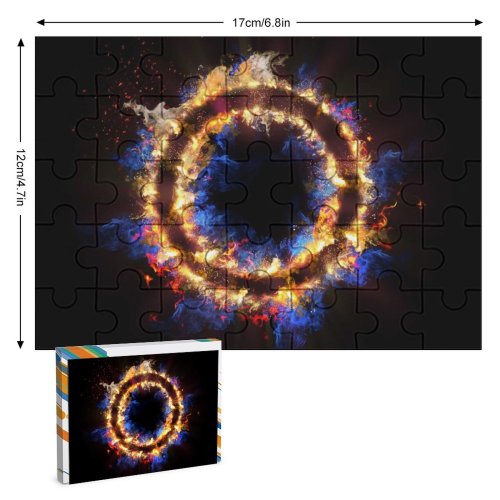 yanfind Picture Puzzle Abstract Fire Ring Energy Flames Family Game Intellectual Educational Game Jigsaw Puzzle Toy Set