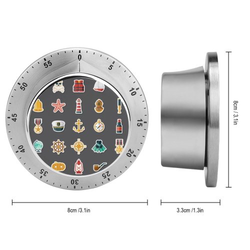 yanfind Timer  Sailor Bell Rope Sea  Gesturing Oar Sailboat Sailing Skull Flag 60 Minutes Mechanical Visual Timer