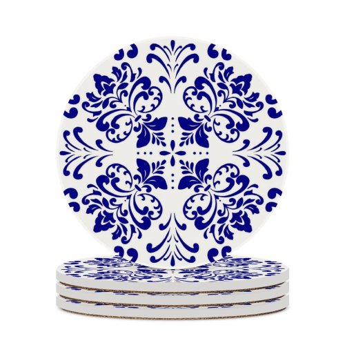 yanfind Ceramic Coasters (round) Spanish Portuguese Arabic Mexican Flooring Ceramics Flower Retro  Moroccan Curve Tradition Family Game Intellectual Educational Game Jigsaw Puzzle Toy Set
