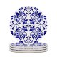 yanfind Ceramic Coasters (round) Spanish Portuguese Arabic Mexican Flooring Ceramics Flower Retro  Moroccan Curve Tradition Family Game Intellectual Educational Game Jigsaw Puzzle Toy Set