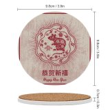 yanfind Ceramic Coasters (round) Chinese Cultures Tree Mouse Season Year Happiness Flower Gold Prosperity Tradition Pig004 Family Game Intellectual Educational Game Jigsaw Puzzle Toy Set