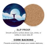 yanfind Ceramic Coasters (round) Shaurya Singh Fantasy Alone Silhouette  Night Clouds Starry Sky Family Game Intellectual Educational Game Jigsaw Puzzle Toy Set