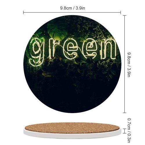 yanfind Ceramic Coasters (round) Daria Shevtsova Neon Plant Illuminated Leaves Family Game Intellectual Educational Game Jigsaw Puzzle Toy Set