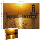 yanfind Picture Puzzle Sunset Gold Lake Silohuette  China Golden Sky Scenery Beautiful Afterglow Horizon Family Game Intellectual Educational Game Jigsaw Puzzle Toy Set