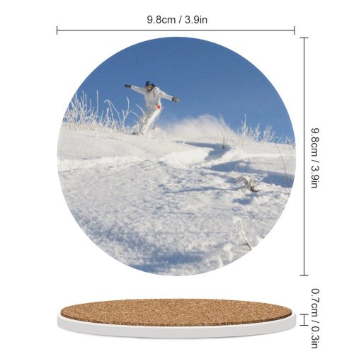 yanfind Ceramic Coasters (round) Snow Winter Finland Snowboard Snowboarding Ski  Center Guy Snoboarder Skier Recreation Family Game Intellectual Educational Game Jigsaw Puzzle Toy Set