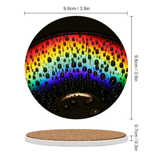 yanfind Ceramic Coasters (round) Michael Gillett Rainbow  Droplets Macro Dark Family Game Intellectual Educational Game Jigsaw Puzzle Toy Set