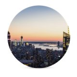 yanfind Ceramic Coasters (round) Gielt York City Aerial Cityscape City Lights Landmark Rockefeller Center City Sunset Family Game Intellectual Educational Game Jigsaw Puzzle Toy Set