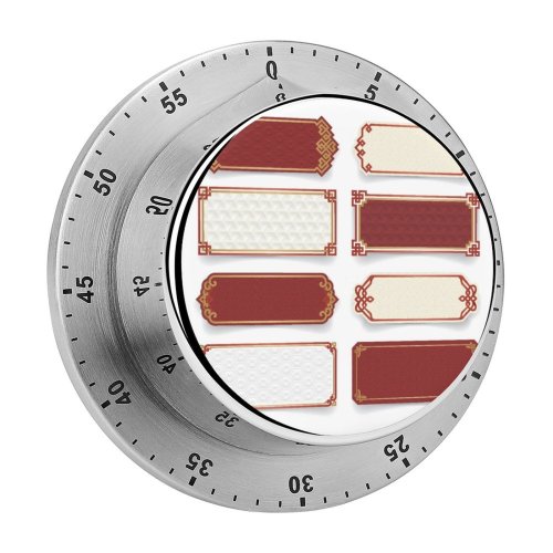 yanfind Timer Chinese Playing Clean Cultures Rectangle Dimensional Packaging Styles Gold Elegance Empty Tradition 60 Minutes Mechanical Visual Timer