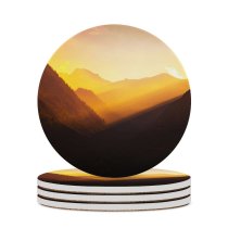 yanfind Ceramic Coasters (round) Valley Golden Hour Sunlight Mountains Landscape Italy Morning Light Family Game Intellectual Educational Game Jigsaw Puzzle Toy Set