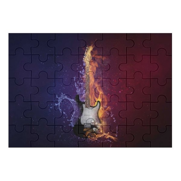 yanfind Picture Puzzle Comfreak Electric Guitar Instrument Dark Fire Purple Violet Family Game Intellectual Educational Game Jigsaw Puzzle Toy Set