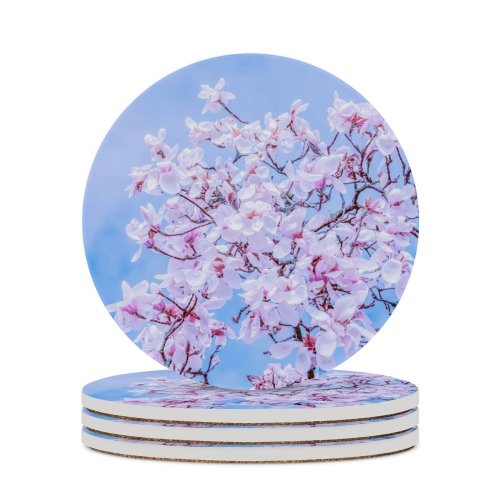 yanfind Ceramic Coasters (round) Flowers Magnolia Tulips Flowers Spring Beautiful Family Game Intellectual Educational Game Jigsaw Puzzle Toy Set