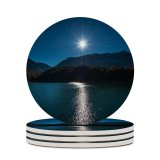 yanfind Ceramic Coasters (round) Olivier Miche Sunny Daytime Landscape  Rays River Mountains Family Game Intellectual Educational Game Jigsaw Puzzle Toy Set
