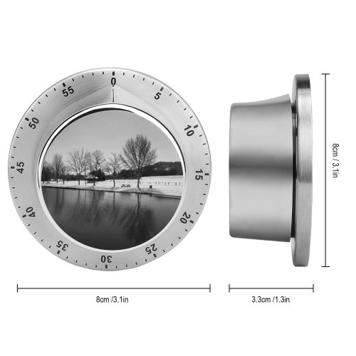 yanfind Timer Trees Lake Snow Winter Coldness Season Outdoor Scenery Landscape Frost Frosty Grey 60 Minutes Mechanical Visual Timer
