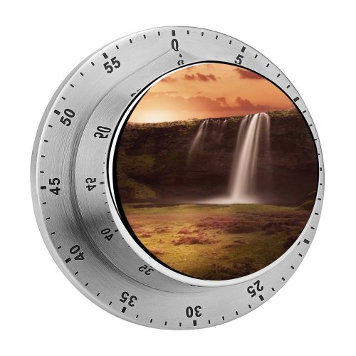 yanfind Timer Dorothe Waterfalls Sunrise Sky Clouds Grass Landscape Rock 60 Minutes Mechanical Visual Timer