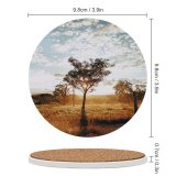 yanfind Ceramic Coasters (round) Images Savanna Plant Pictures Outdoors Tree Free Grassland Landscape Field Family Game Intellectual Educational Game Jigsaw Puzzle Toy Set