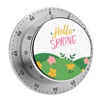 yanfind Timer Stylized Word Garden Hello Meeting Colorful Lettering Summer Happy Ray Time Flower 60 Minutes Mechanical Visual Timer