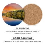 yanfind Ceramic Coasters (round) Bruno Glätsch Forest Trees Sunset Sky Mirror Lake Reflection Landscape Scenery Afterglow Family Game Intellectual Educational Game Jigsaw Puzzle Toy Set