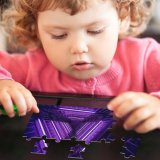 yanfind Picture Puzzle Neon  Purple Light Look Geometrical Indoor Lights Glowing Vibrant Triangles Family Game Intellectual Educational Game Jigsaw Puzzle Toy Set