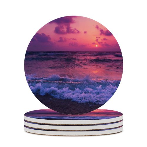 yanfind Ceramic Coasters (round) Vibes Outdoors Sunrise Sunset Magic Positive Good Supernatural Sea PNG Ocean Beach Family Game Intellectual Educational Game Jigsaw Puzzle Toy Set