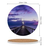 yanfind Ceramic Coasters (round) Luan Oosthuizen Wooden Pier  Sunset Purple Dawn Seascape Holidays Sky Seashore Family Game Intellectual Educational Game Jigsaw Puzzle Toy Set