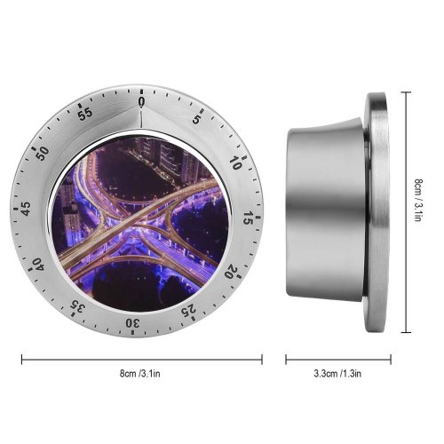 yanfind Timer Denys Nevozhai Interchange Roads Intersection Cityscape Aerial Night Time City Lights Purple 60 Minutes Mechanical Visual Timer