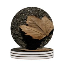 yanfind Ceramic Coasters (round) Tree Leaf Park Monjuic Sky Backlight Clear Clean Plant Maple Deciduous Soil Family Game Intellectual Educational Game Jigsaw Puzzle Toy Set