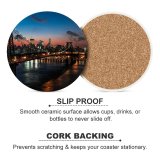 yanfind Ceramic Coasters (round) Matteo Catanese Williamsburg  York City Suspension  City Lights Night Cityscape Family Game Intellectual Educational Game Jigsaw Puzzle Toy Set